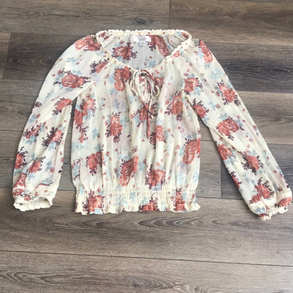 Cream Floral Top